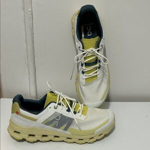 On Running Men's White and Yellow Athletic Sneakers